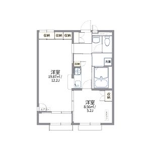 レオパレスハピネスNAWATEの間取り図