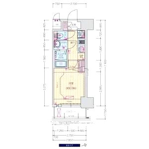 プレサンス四天王寺前夕陽ヶ丘ヴィリードの間取り図