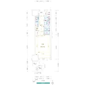 プレサンス谷町九丁目駅前の間取り図