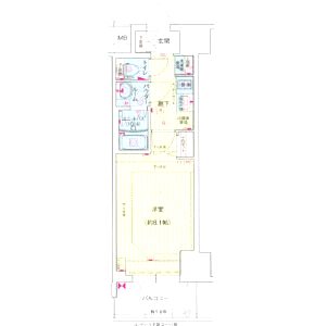 プレサンス谷町九丁目駅前の間取り図