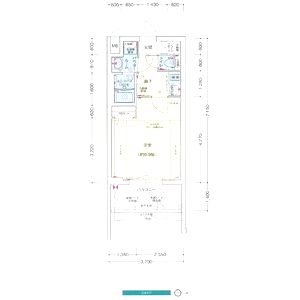 プレサンス谷町九丁目駅前の間取り図