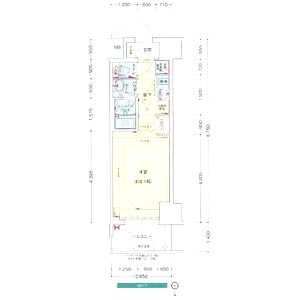 プレサンス谷町九丁目駅前の間取り図