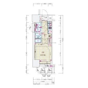 プレサンス扇町駅前の間取り図