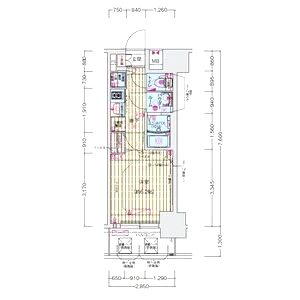 プレサンス扇町駅前の間取り図