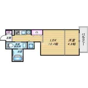 クリスタルブライト天満橋リバーサイドの間取り図