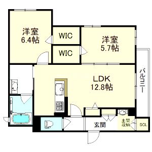 グランヴェール北桜塚の間取り図