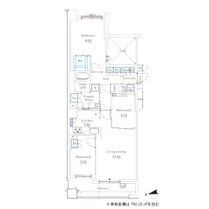 パークシュロス芦屋の間取り図