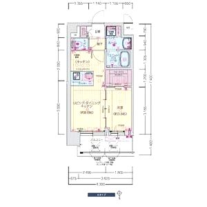 プレサンスTHE KYOTO 東福寺 EASTの間取り図