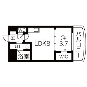 セレニテ谷町calme(カルム)の間取り図