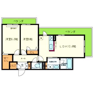 ミモザメゾン菱屋西の間取り図