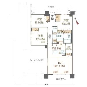 ジオ西宮テラスEASTの間取り図