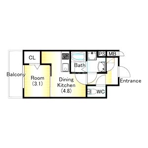 エクスフォート京都聚楽町の間取り図