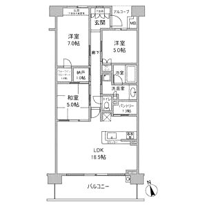 ヴィークコート夙川香櫨園の間取り図