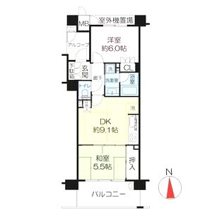 ジオ千里中央フォレストカーサH棟の間取り図