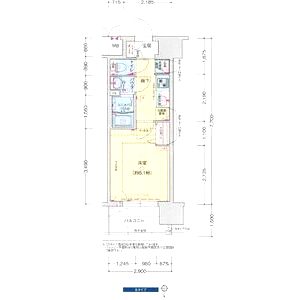 プレサンス大阪同心メゾヴィータの間取り図