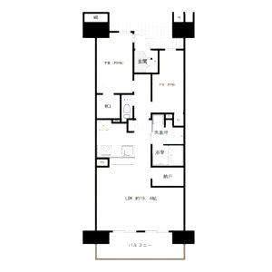 リバーガーデン福島木漏れ日の丘EF棟の間取り図
