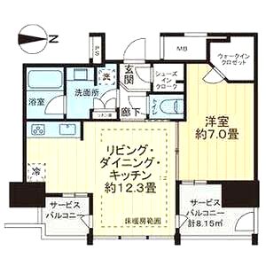 ブランズタワー南堀江の間取り図