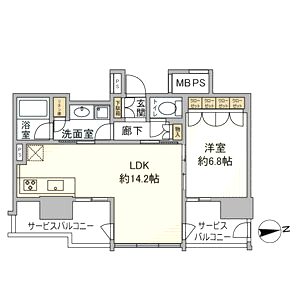 ブランズタワー南堀江の間取り図