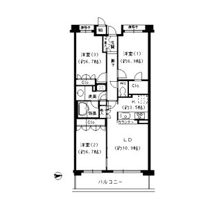 甲子園六石町ハイツの間取り図