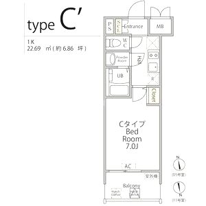 アプリーレ阿波座南の間取り図