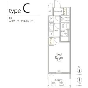 アプリーレ阿波座南の間取り図