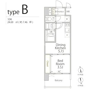 アプリーレ阿波座南の間取り図