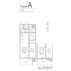 アプリーレ阿波座南の間取り図