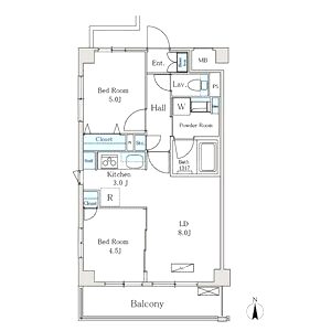 フェリシア江坂の間取り図
