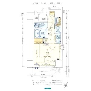 ララプレイス京町堀プロムナードの間取り図