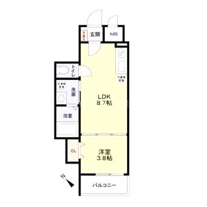 フラッツ六地蔵の間取り図