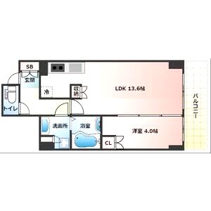 ローレルタワー堺筋本町の間取り図