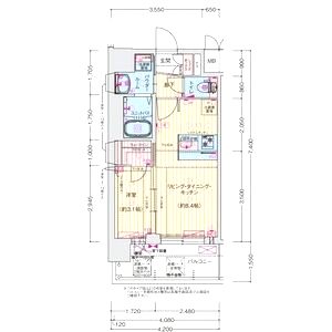 プレサンス東小橋エレディータの間取り図