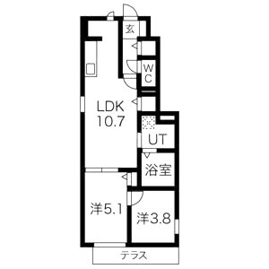 セジュール嵯峨鳥居本の間取り図