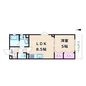 ラモーナ東山町Iの間取り図