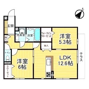 セジュールウェストの間取り図
