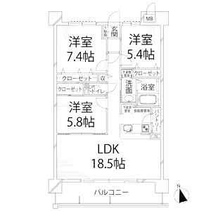 キャッスルコート田寺東の間取り図