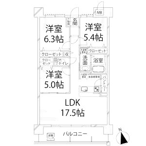キャッスルコート田寺東の間取り図