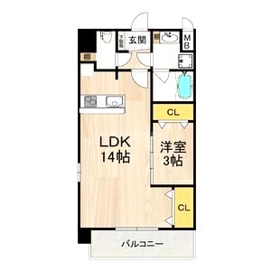 スプランディッド難波SOUTHの間取り図