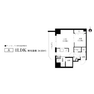 パークフラッツ野田阪神駅前の間取り図