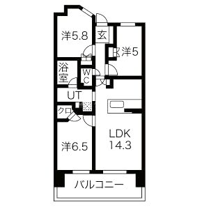 ミリカ・ヒルズI街区D棟の間取り図