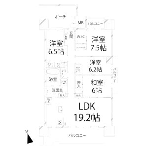 パレ・ロワイヤル栗山公園の間取り図