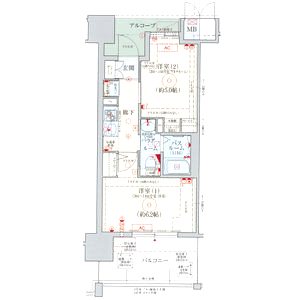 エステムプラザ神戸西Vミラージュの間取り図