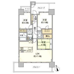 ワコーレ姫路城巽ガーデンズの間取り図