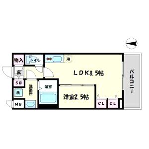 リッツ難波南IIの間取り図