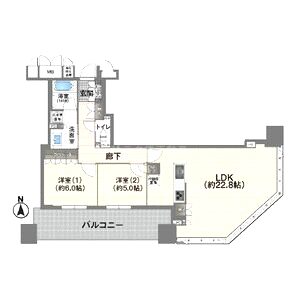 ブランズタワー大阪本町の間取り図
