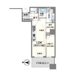 ブランズタワー大阪本町の間取り図
