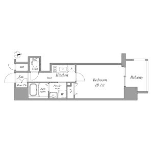 プレサンス堺筋本町駅前の間取り図