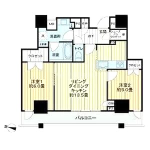 アデニウムタワー梅田の間取り図