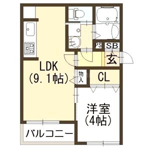 ヴィエント中小阪の間取り図
