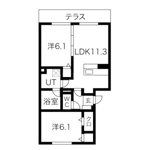 グランソレイユ西院の間取り図